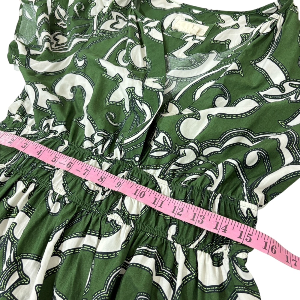 BY ANTHROPOLOGIE The Somerset Dark Green Printed Maxi Dress M - Picture 11 of 12